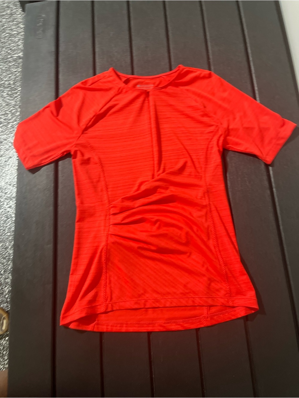 Athleta Cycling Jersey Small Orange Half Zip Bike Shirt Rear Pocket Performance